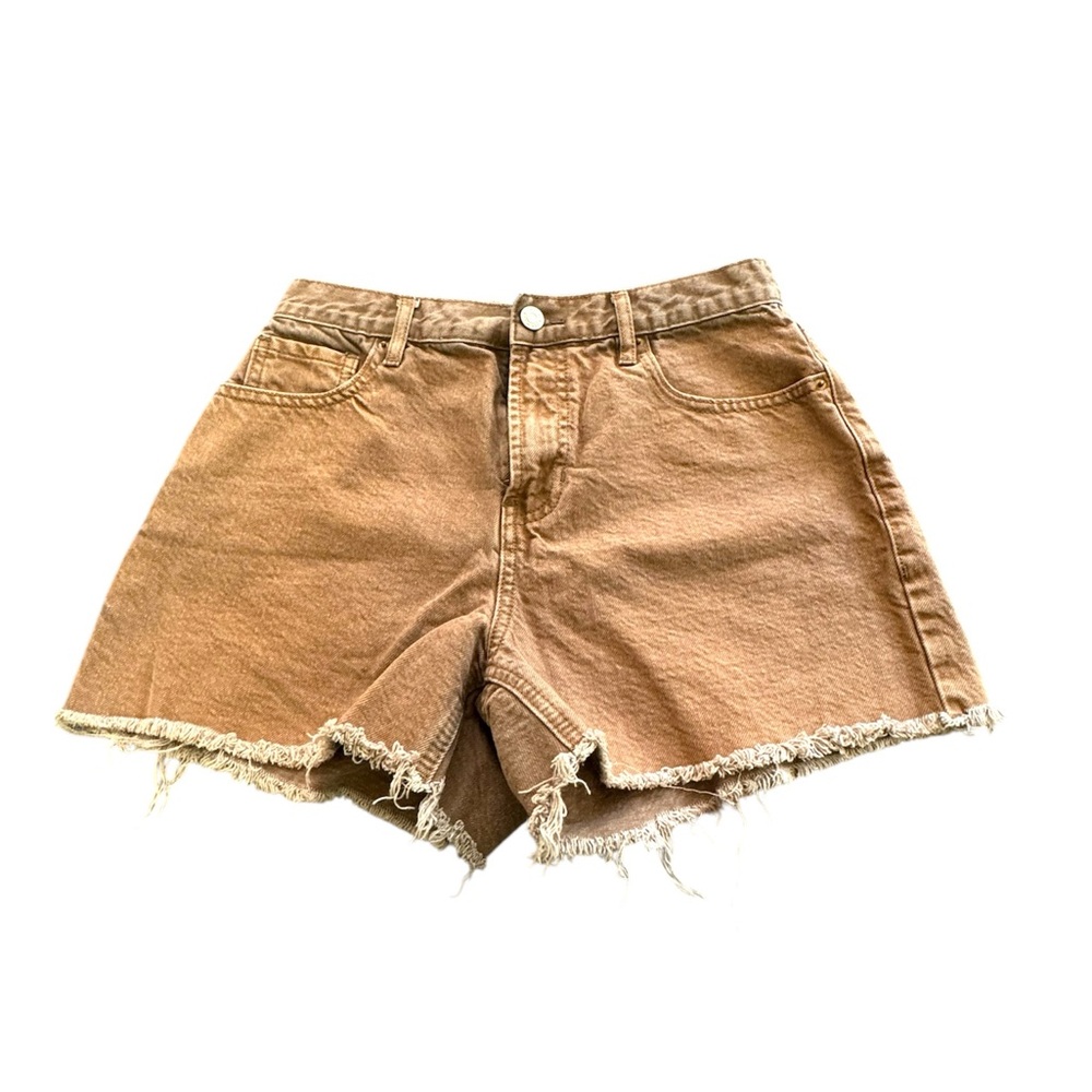 PacSun Tan Jean Shorts Frayed Hem Casual